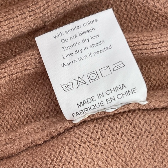 GeGekoko Women Long Sleeve Turtleneck Chunky Knitted Pullover Viscose S  Apricot - Picture 9 of 9